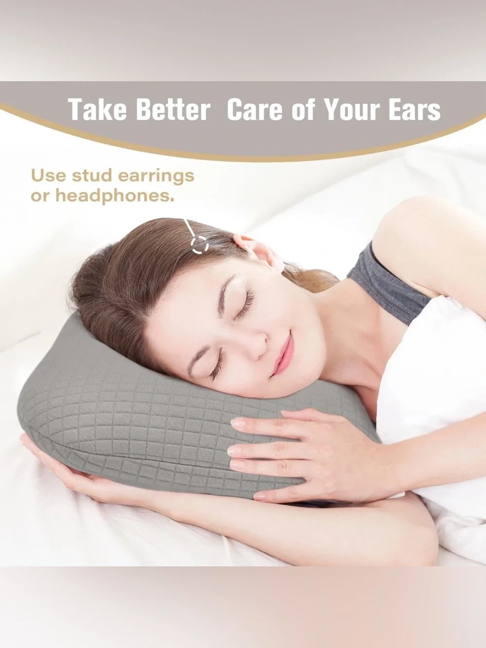Room Ready Ear Piercing Pillow Side Sleeper Ear Hole Cushion for Earring Pain